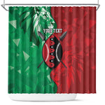 Personalized Kenya Maasai Shield Shower Curtain Green Red Kenyan Lion Half Style - African Pride
