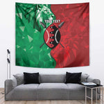 Personalized Kenya Maasai Shield Tapestry Green Red Kenyan Lion Half Style - African Pride