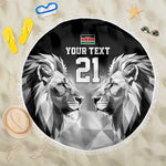 Custom Rugby Africa Kenya Beach Blanket Black Kenyan 22-23 Motif - African Pride