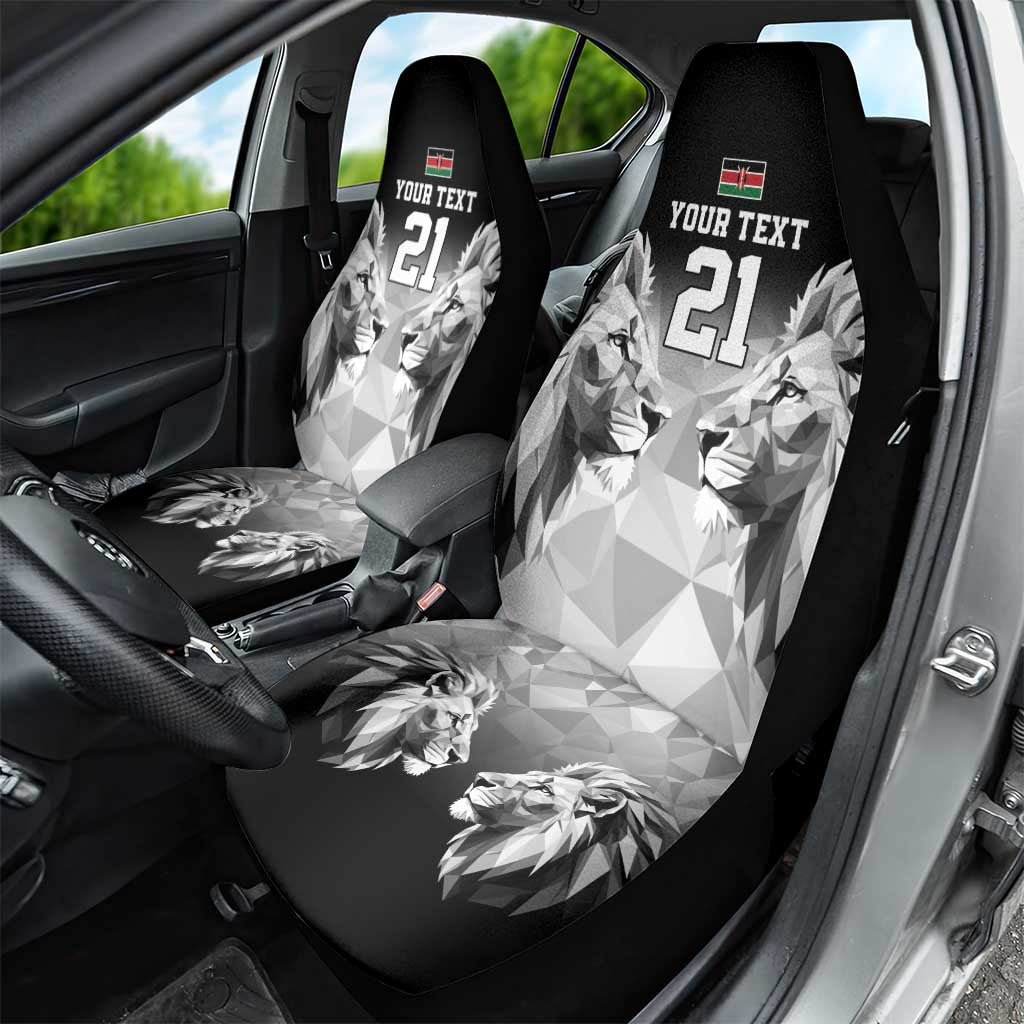 Custom Rugby Africa Kenya Car Seat Cover Black Kenyan 22-23 Motif - African Pride
