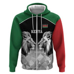Custom Rugby Africa Kenya Zip Hoodie Black Kenyan 22-23 Motif - African Pride