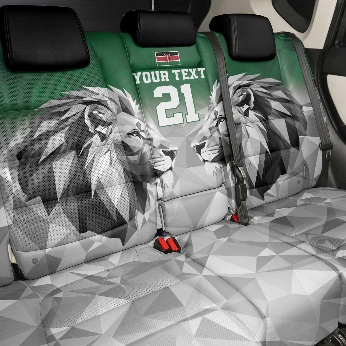 Custom Rugby Africa Kenya Back Car Seat Cover Green Kenyan 22-23 Motif - African Pride