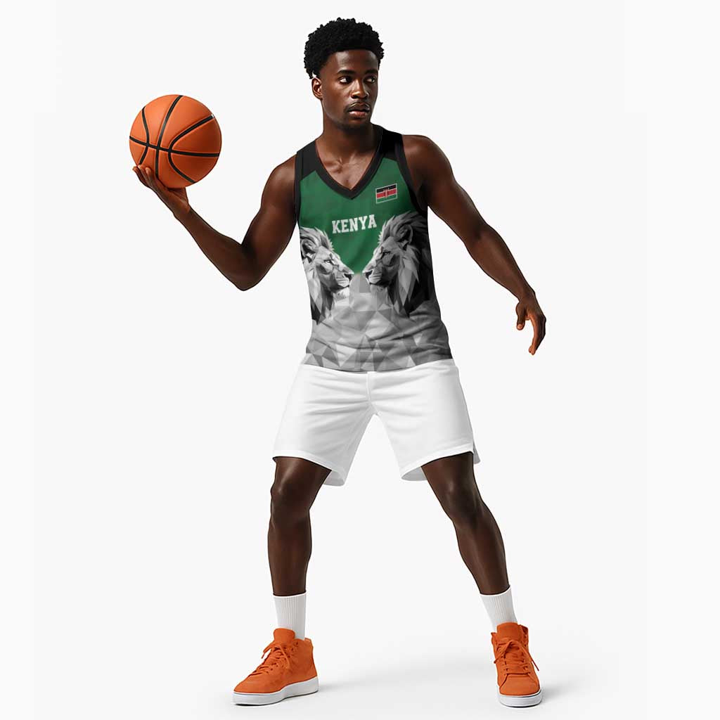 Custom Rugby Africa Kenya Basketball Jersey Green Kenyan 22-23 Motif - African Pride