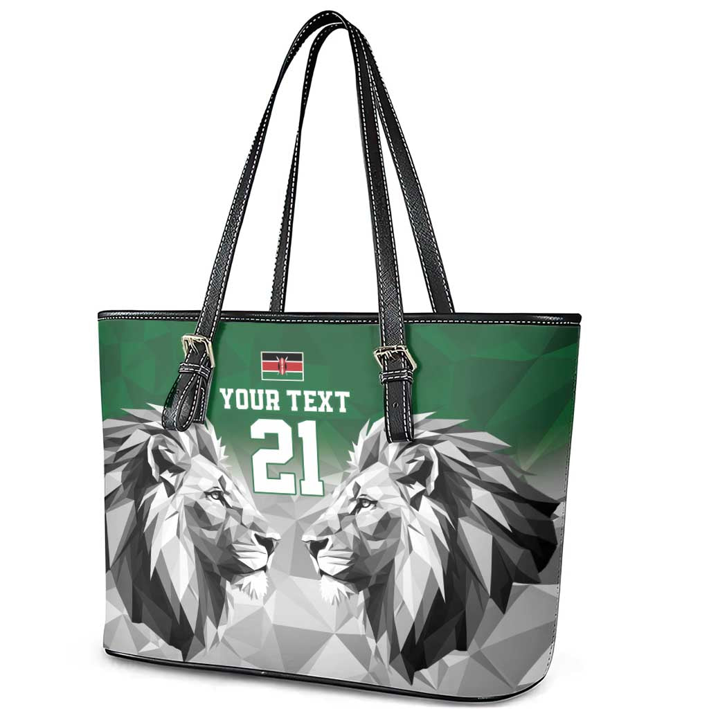 Custom Rugby Africa Kenya Leather Tote Bag Green Kenyan 22-23 Motif - African Pride