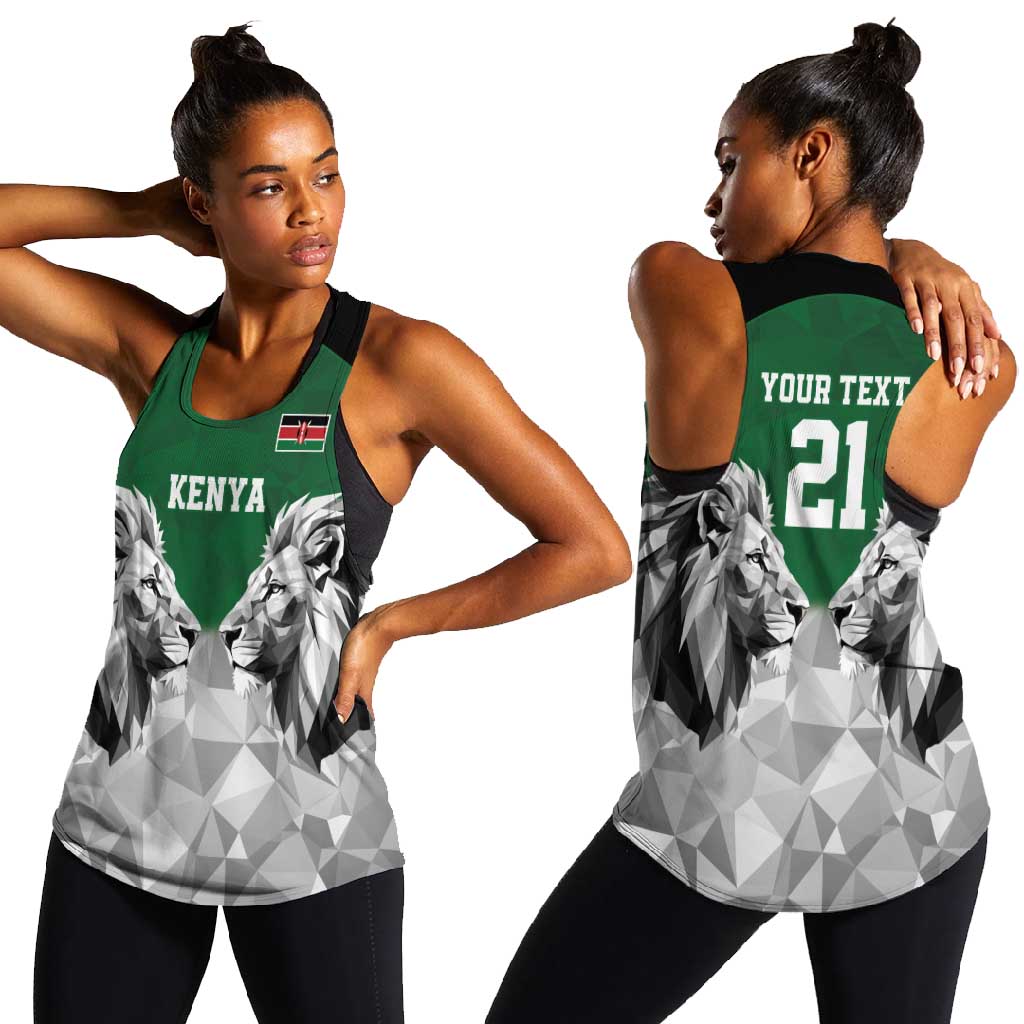 Custom Rugby Africa Kenya Women Racerback Tank Green Kenyan 22-23 Motif - African Pride