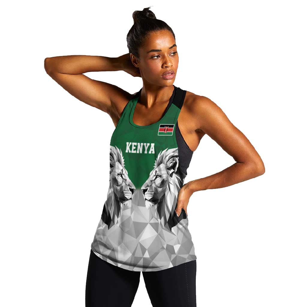 Custom Rugby Africa Kenya Women Racerback Tank Green Kenyan 22-23 Motif - African Pride