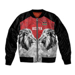 Custom Rugby Africa Kenya Bomber Jacket Red Kenyan 22-23 Motif - African Pride