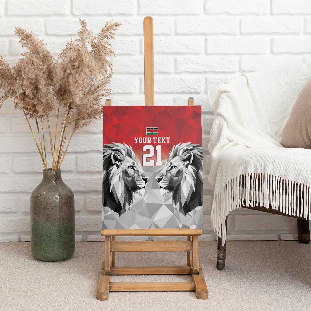 Custom Rugby Africa Kenya Canvas Wall Art Red Kenyan 22-23 Motif - African Pride
