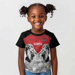 Custom Rugby Africa Kenya Kid T shirt Red Kenyan 22-23 Motif - African Pride