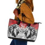 Custom Rugby Africa Kenya Leather Tote Bag Red Kenyan 22-23 Motif - African Pride