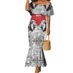 Custom Rugby Africa Kenya Mermaid Dress Red Kenyan 22-23 Motif - African Pride