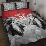 Custom Rugby Africa Kenya Quilt Bed Set Red Kenyan 22-23 Motif - African Pride
