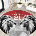 Custom Rugby Africa Kenya Round Carpet Red Kenyan 22-23 Motif - African Pride