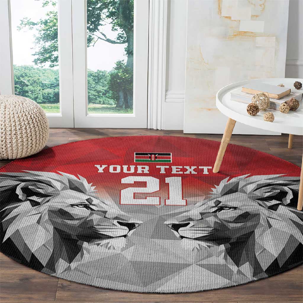Custom Rugby Africa Kenya Round Carpet Red Kenyan 22-23 Motif - African Pride