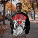 Custom Rugby Africa Kenya Sweatshirt Red Kenyan 22-23 Motif - African Pride