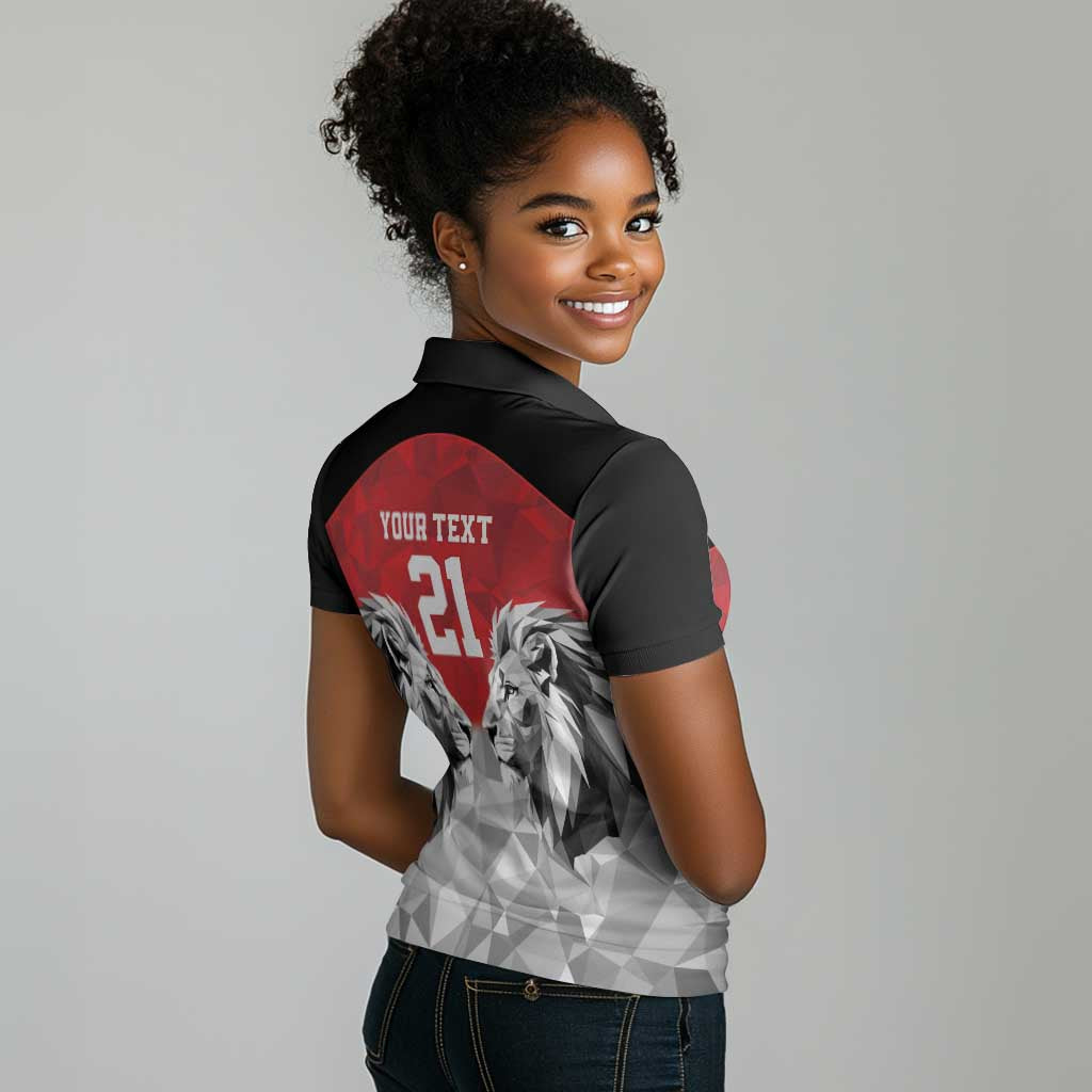 Custom Rugby Africa Kenya Women Polo Shirt Red Kenyan 22-23 Motif - African Pride