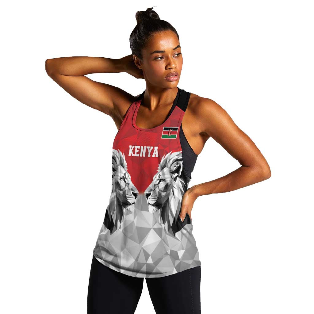 Custom Rugby Africa Kenya Women Racerback Tank Red Kenyan 22-23 Motif - African Pride