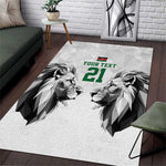 Custom Rugby Africa Kenya Area Rug White Kenyan 22-23 Motif - African Pride