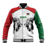 Custom Rugby Africa Kenya Baseball Jacket White Kenyan 22-23 Motif - African Pride