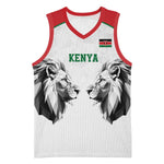 Custom Rugby Africa Kenya Basketball Jersey White Kenyan 22-23 Motif - African Pride
