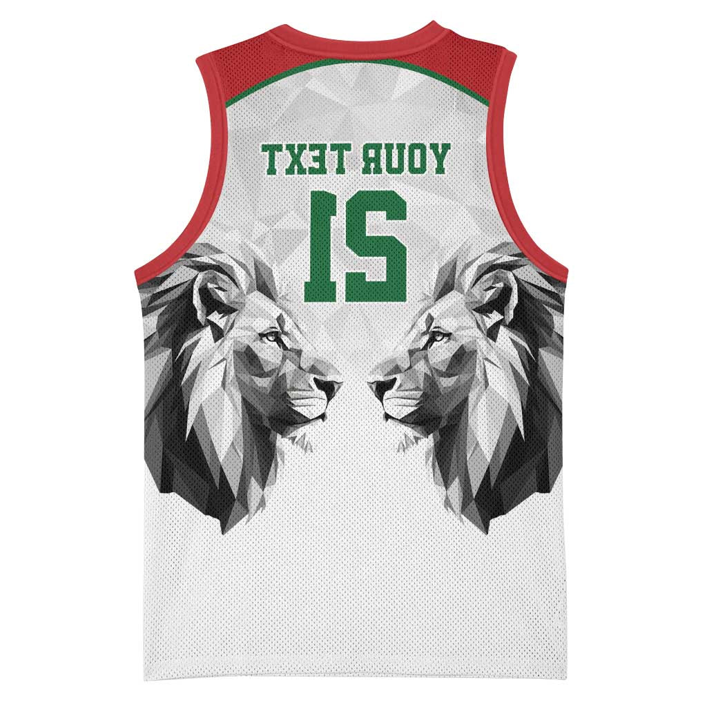 Custom Rugby Africa Kenya Basketball Jersey White Kenyan 22-23 Motif - African Pride