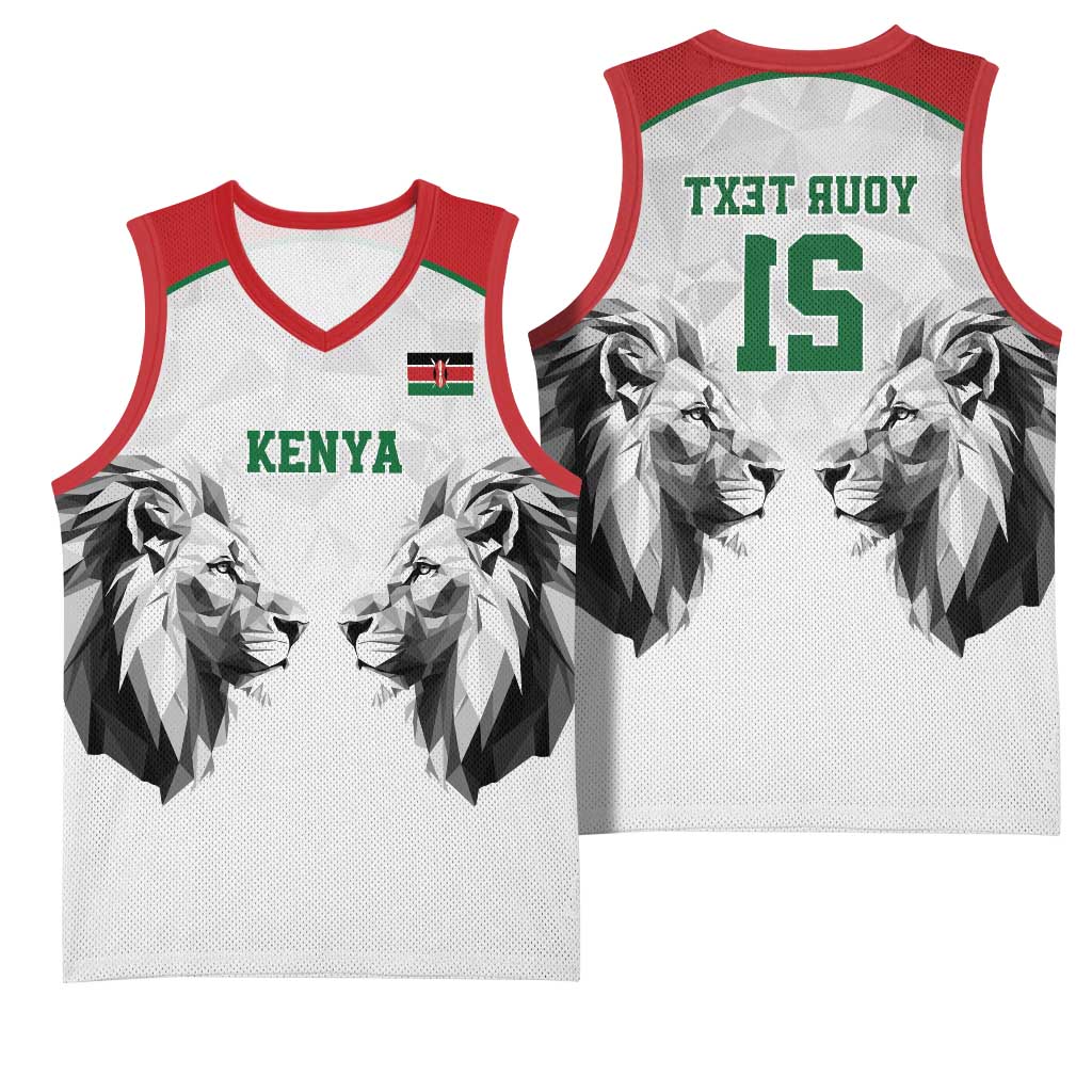 Custom Rugby Africa Kenya Basketball Jersey White Kenyan 22-23 Motif - African Pride
