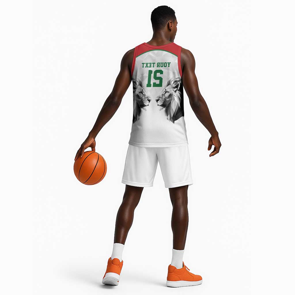 Custom Rugby Africa Kenya Basketball Jersey White Kenyan 22-23 Motif - African Pride
