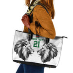 Custom Rugby Africa Kenya Leather Tote Bag White Kenyan 22-23 Motif - African Pride