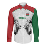 Custom Rugby Africa Kenya Long Sleeve Button Shirt White Kenyan 22-23 Motif - African Pride
