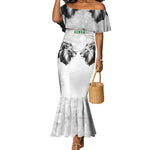 Custom Rugby Africa Kenya Mermaid Dress White Kenyan 22-23 Motif - African Pride