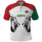 Custom Rugby Africa Kenya Polo Shirt White Kenyan 22-23 Motif - African Pride