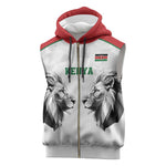 Custom Rugby Africa Kenya Sleeveless Zip Hoodie White Kenyan 22-23 Motif - African Pride