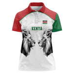 Custom Rugby Africa Kenya Women Polo Shirt White Kenyan 22-23 Motif - African Pride