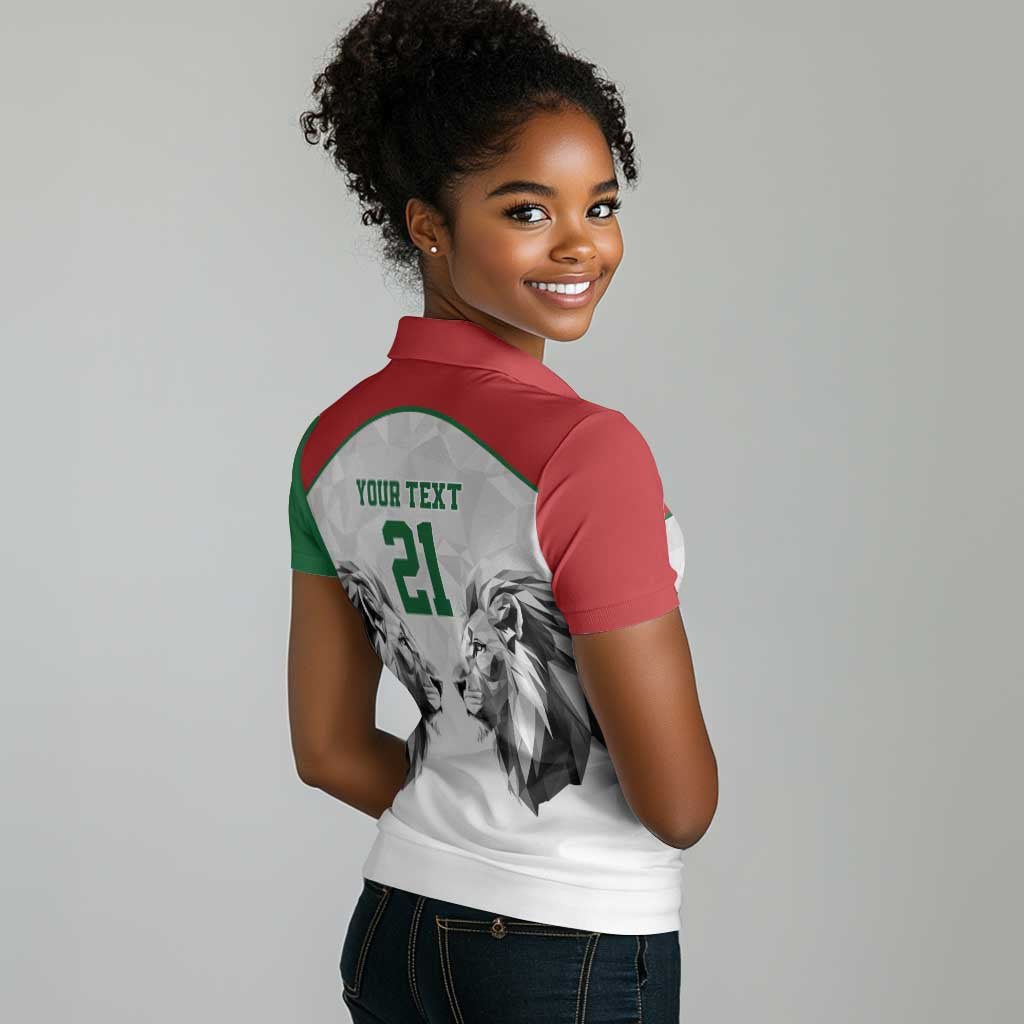 Custom Rugby Africa Kenya Women Polo Shirt White Kenyan 22-23 Motif - African Pride