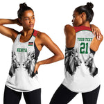 Custom Rugby Africa Kenya Women Racerback Tank White Kenyan 22-23 Motif - African Pride