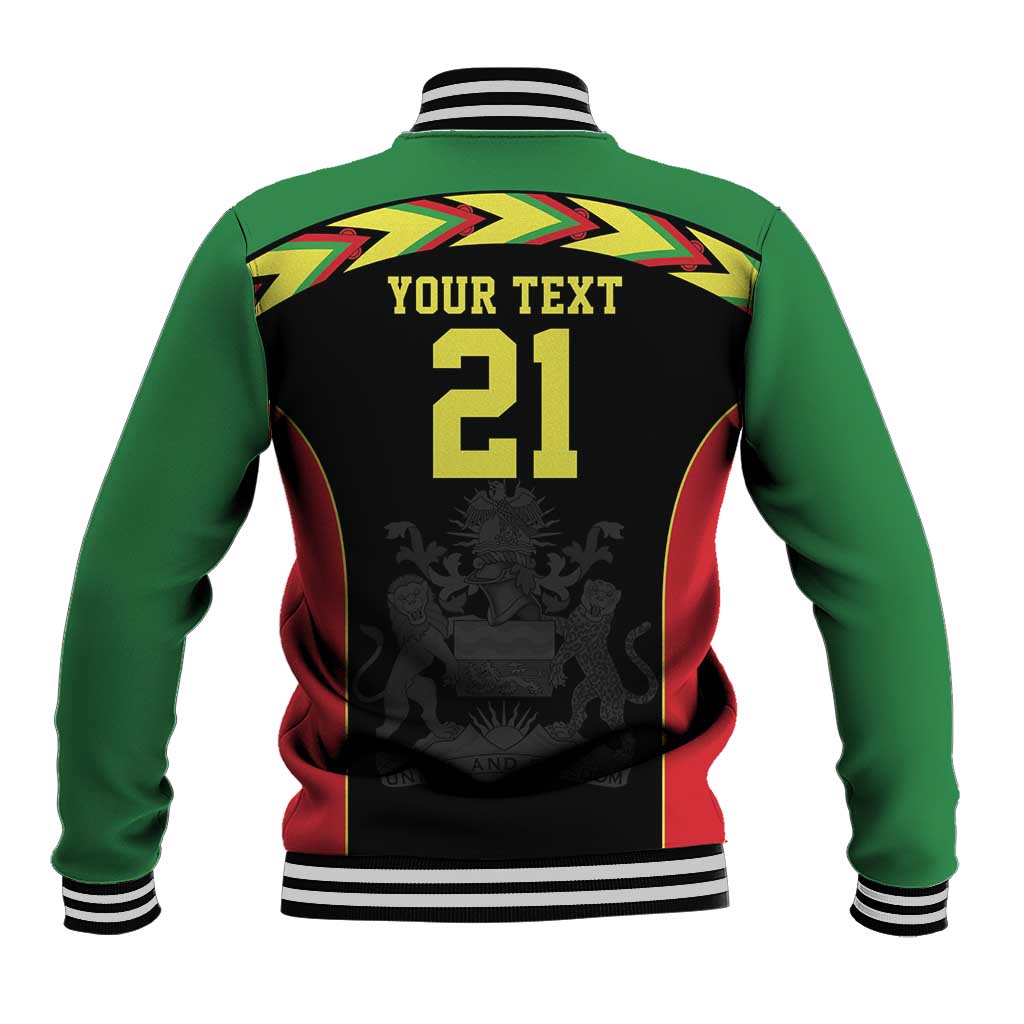 Custom Cricket Africa Malawi Baseball Jacket Malawi Chevron Pattern - African Pride