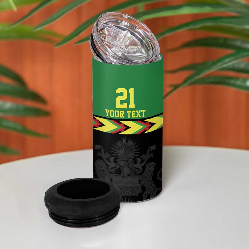 Custom Cricket Africa Malawi 4 in 1 Can Cooler Tumbler Malawi Chevron Pattern - African Pride