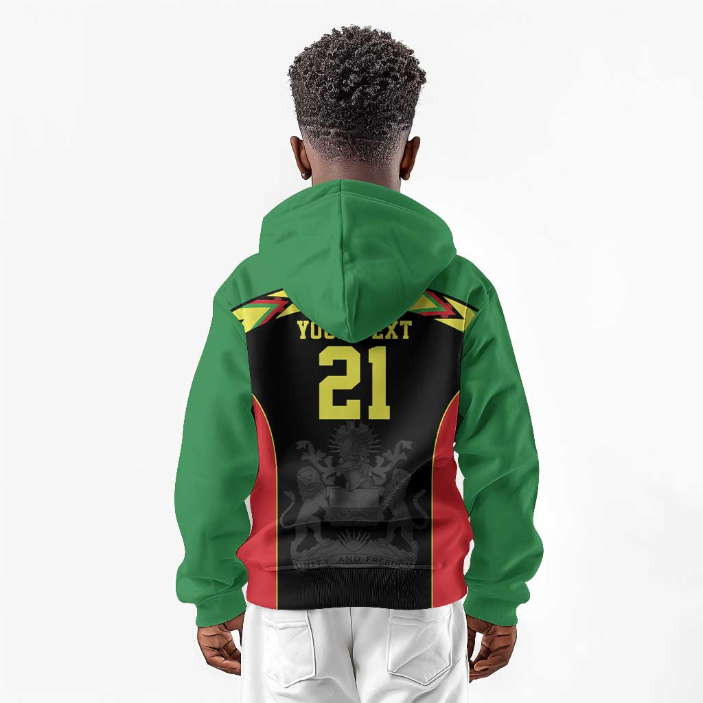 Custom Cricket Africa Malawi Kid Hoodie Malawi Chevron Pattern - African Pride
