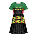 Custom Cricket Africa Malawi Kid Short Sleeve Dress Malawi Chevron Pattern - African Pride