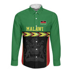 Custom Cricket Africa Malawi Long Sleeve Button Shirt Malawi Chevron Pattern - African Pride
