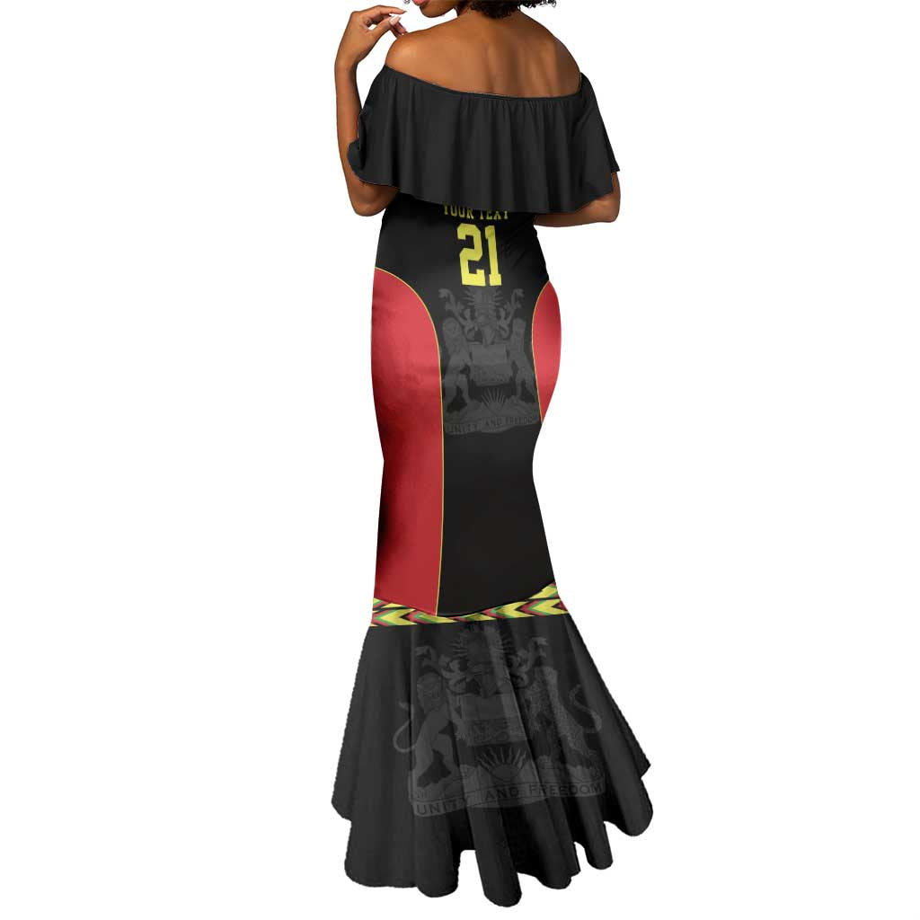 Custom Cricket Africa Malawi Mermaid Dress Malawi Chevron Pattern - African Pride
