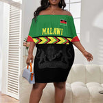 Custom Cricket Africa Malawi Off Shoulder Short Dress Malawi Chevron Pattern - African Pride