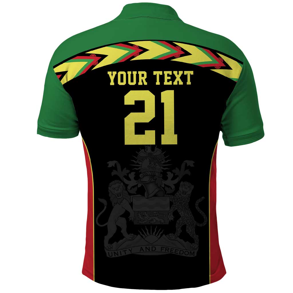 Custom Cricket Africa Malawi Polo Shirt Malawi Chevron Pattern - African Pride