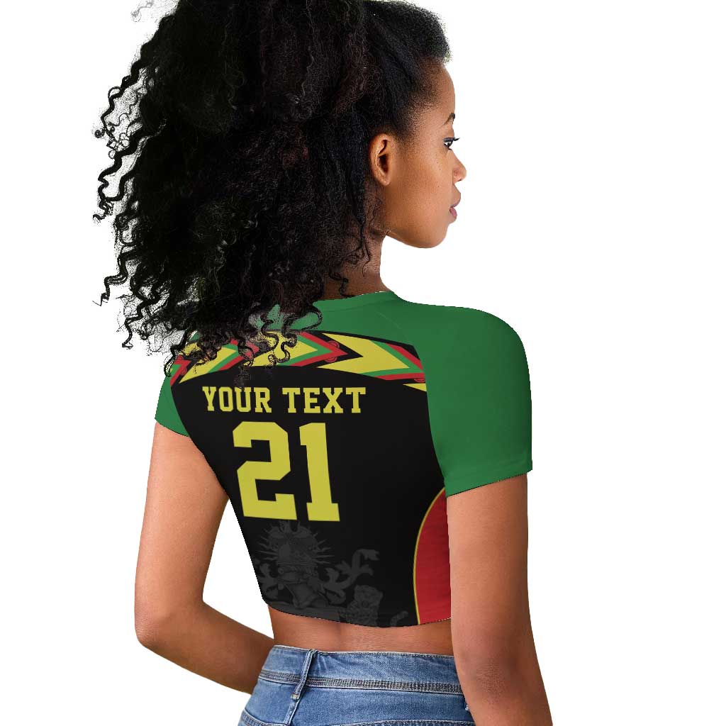 Custom Cricket Africa Malawi Raglan Cropped T shirt Malawi Chevron Pattern - African Pride