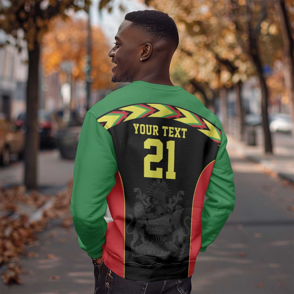 Custom Cricket Africa Malawi Sweatshirt Malawi Chevron Pattern - African Pride