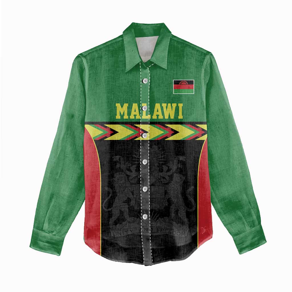 Custom Cricket Africa Malawi Women Casual Shirt Malawi Chevron Pattern - African Pride