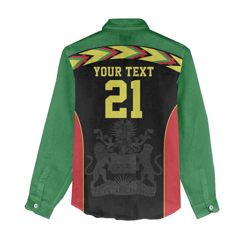 Custom Cricket Africa Malawi Women Casual Shirt Malawi Chevron Pattern - African Pride