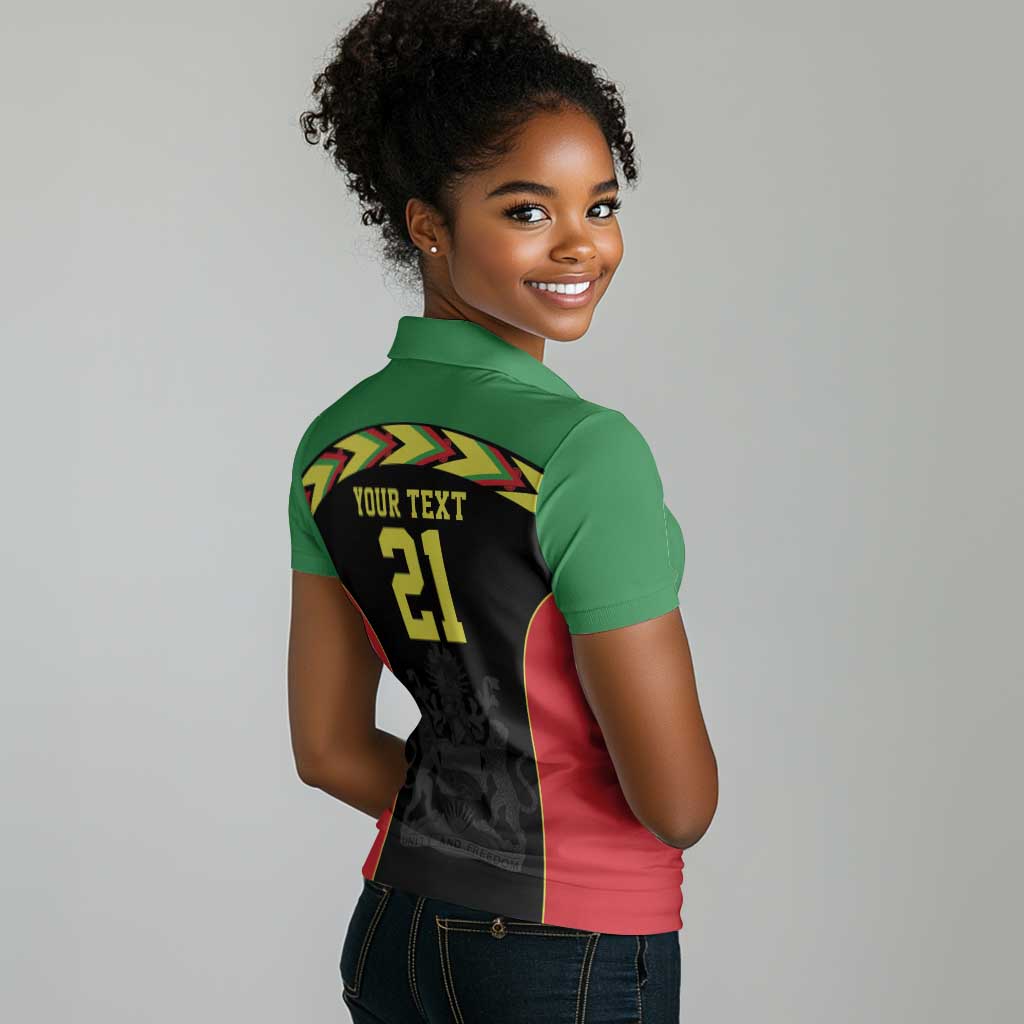 Custom Cricket Africa Malawi Women Polo Shirt Malawi Chevron Pattern - African Pride