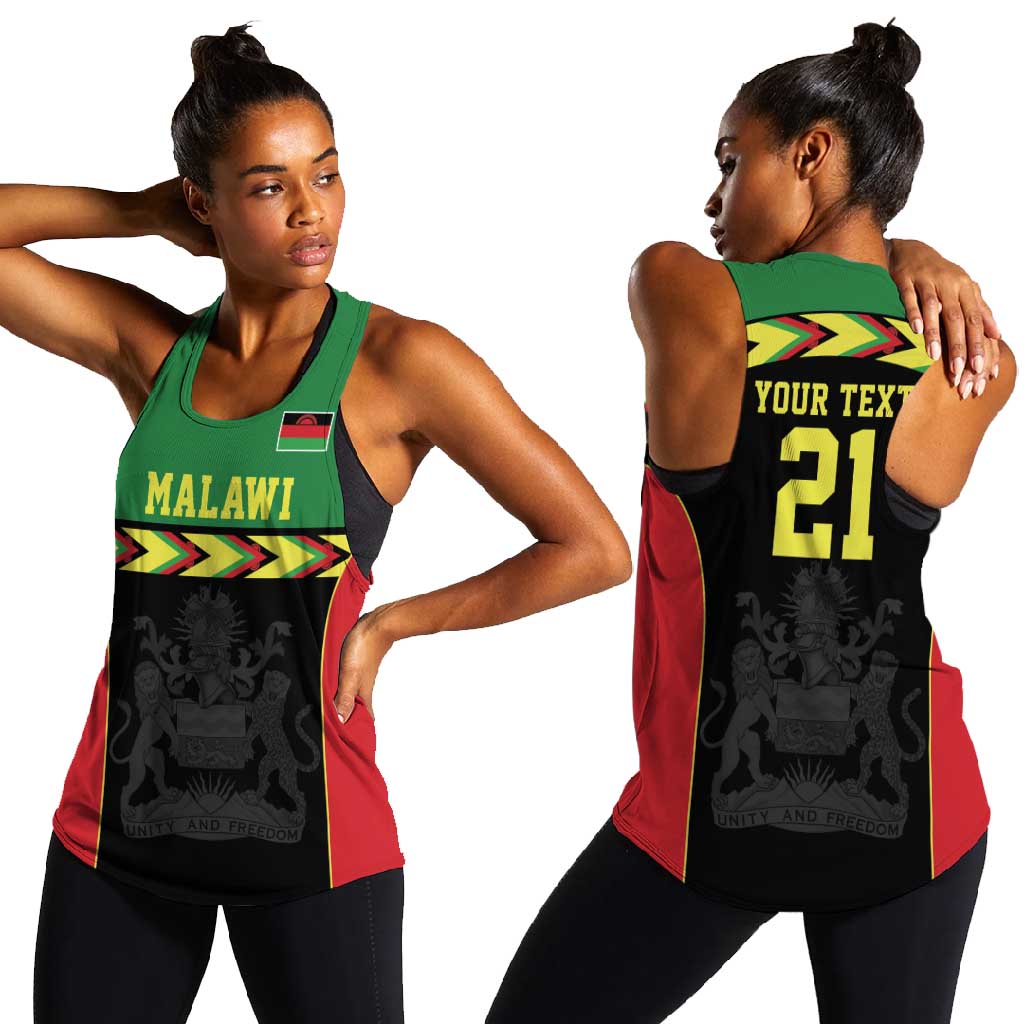 Custom Cricket Africa Malawi Women Racerback Tank Malawi Chevron Pattern - African Pride