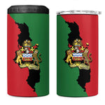 Malawi Flag Map 4 in 1 Can Cooler Tumbler Simple Malawi Emblem Coat of Arms - African Pride